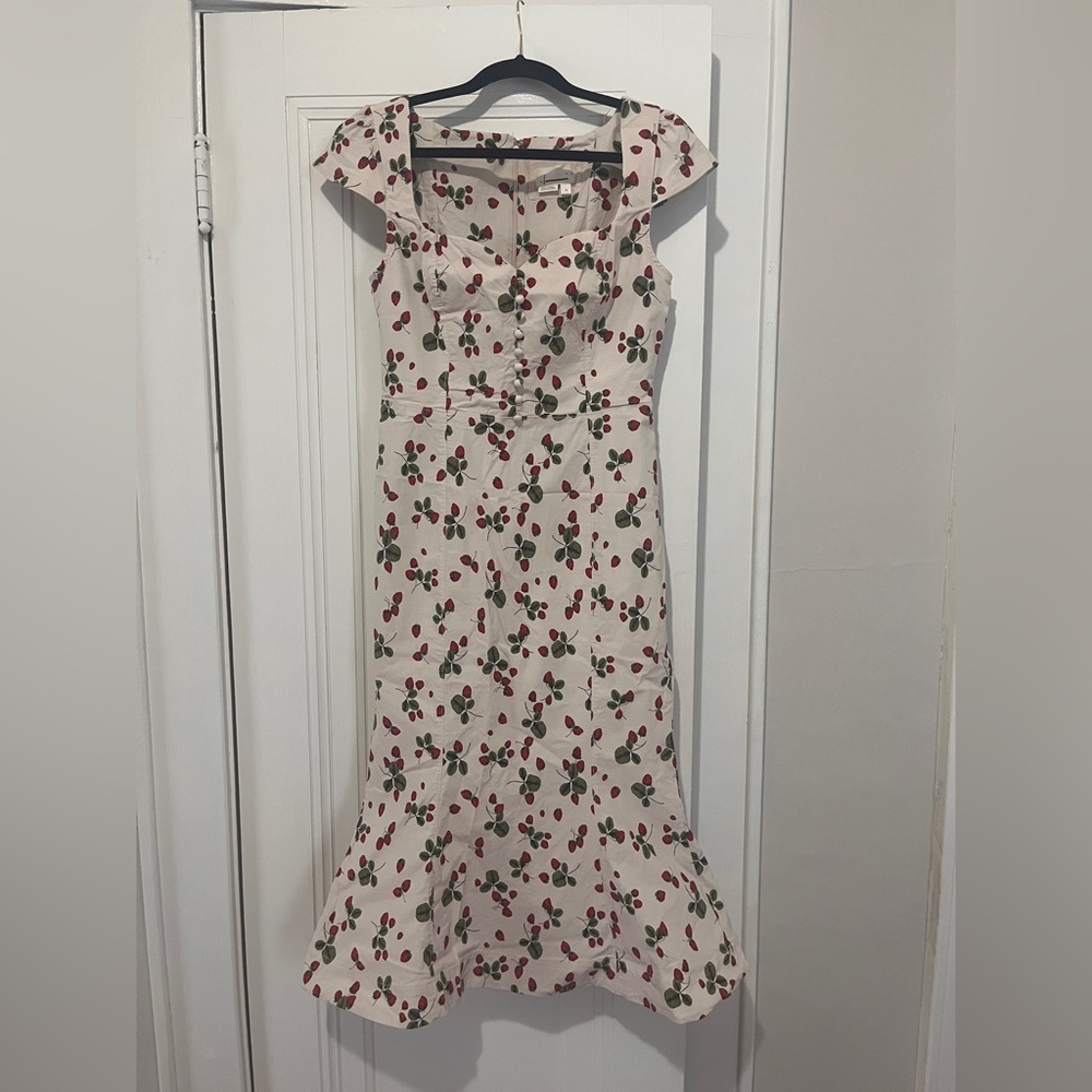 Anthropologie Cecily Dress Strawberry pattern